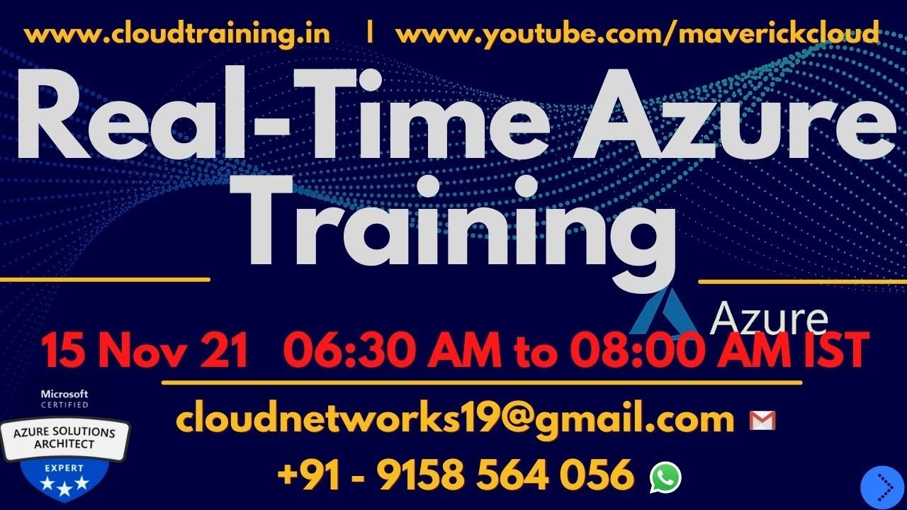 Azure Training in Real time 15 NOV 06:30 AM to 08:00 AM IST | #AzureAdmin #AzureArchitect #AZ303