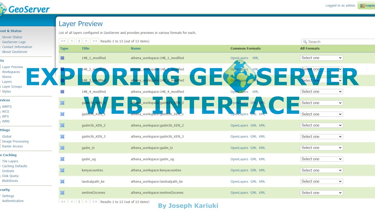 GeoServer Tutorial 2 – Exploring GeoServer Web Interface