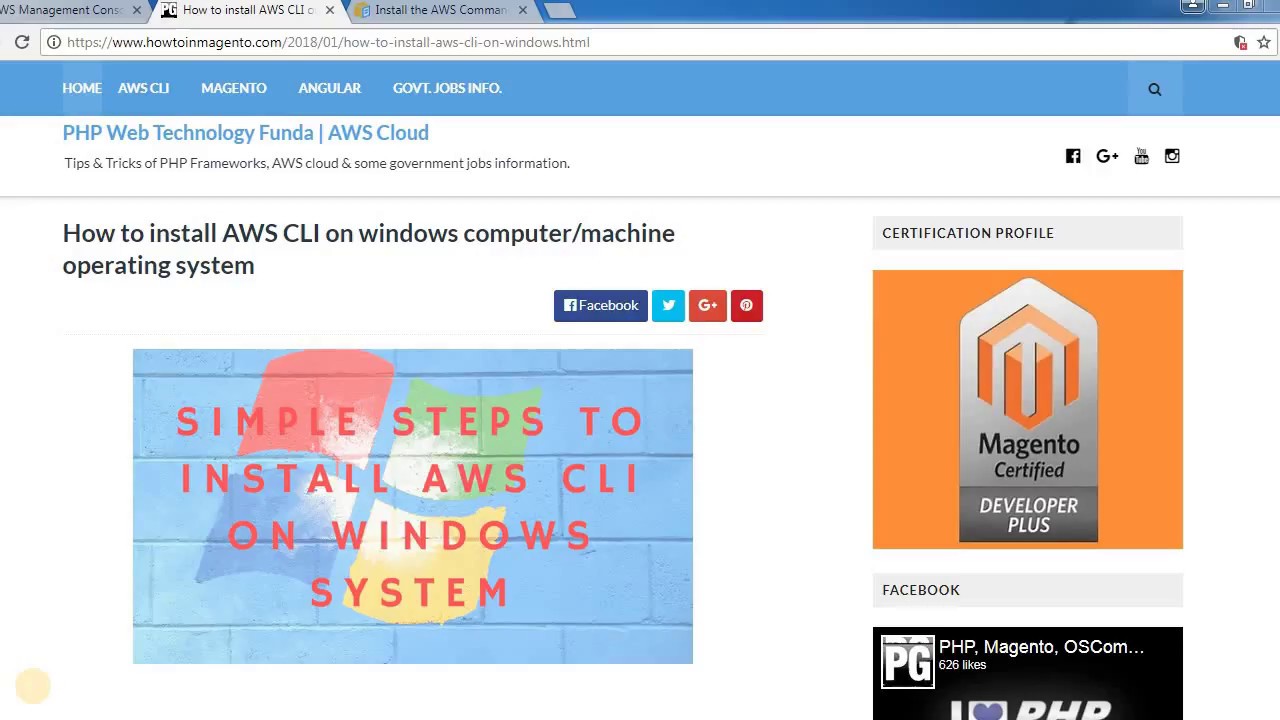 How to install AWS CLI on windows computer/machine operating system