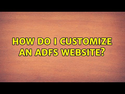 How do I customize an ADFS website?