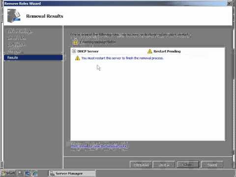 How to remove role server 2008