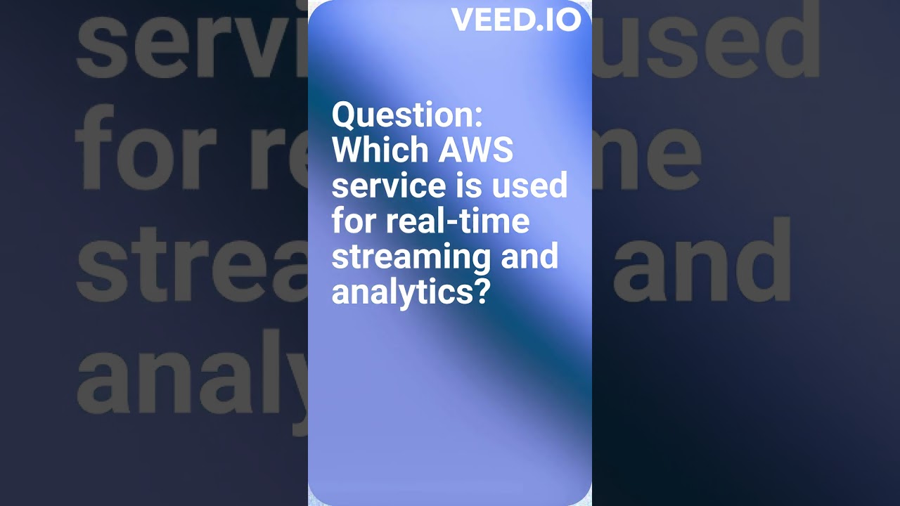 Which AWS service is used for real-time streaming and analytics? #shorts #viralshort #awsservices
