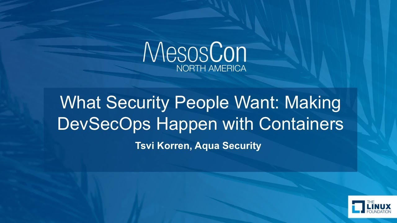What Security People Want: Making DevSecOps Happen with Containers