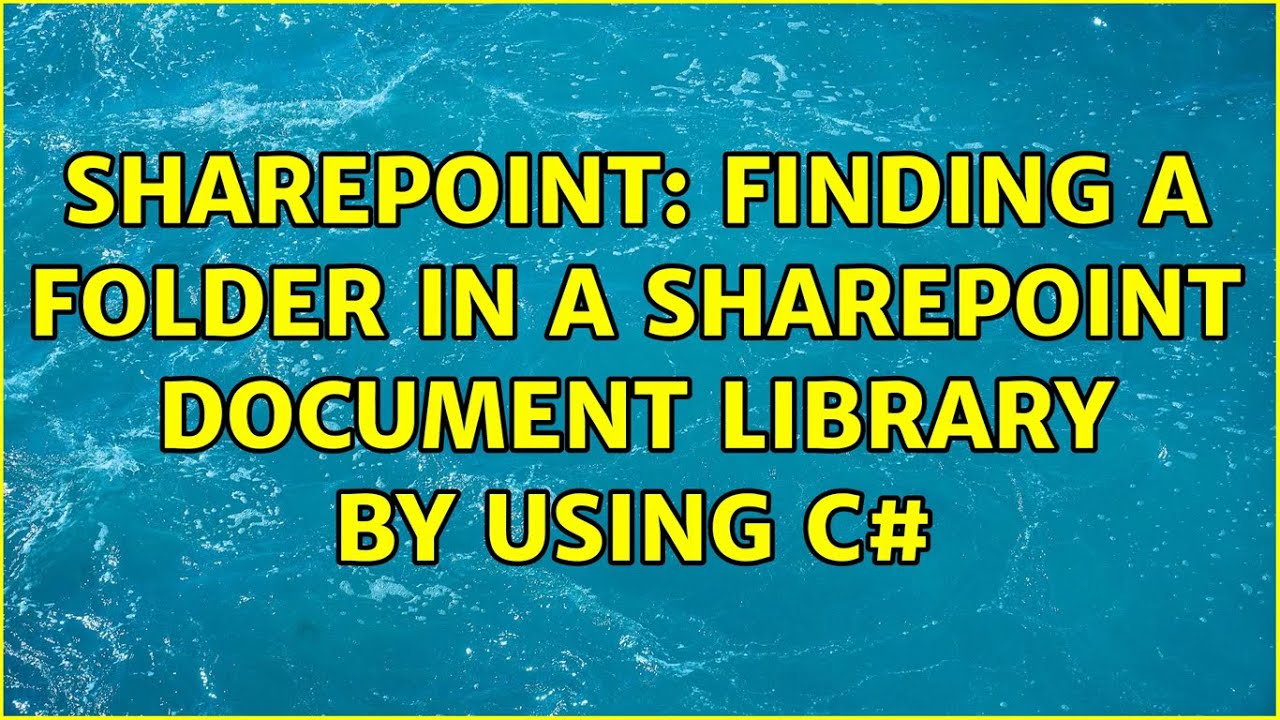 Sharepoint: Finding a folder in a SharePoint document library by using C#